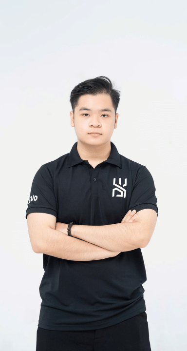 Blue collaborating with team